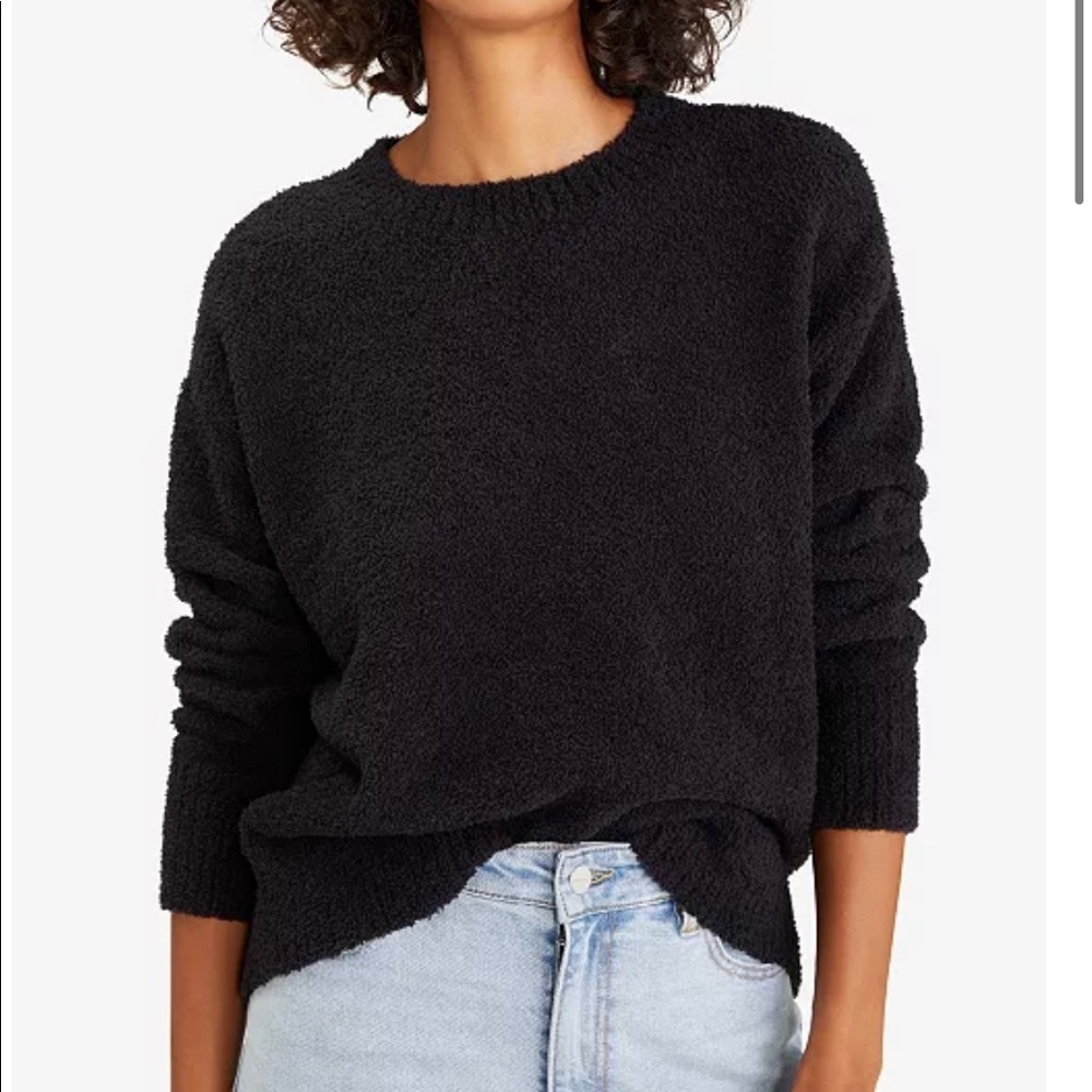 Sanctuary teddy pullover in black. NWT